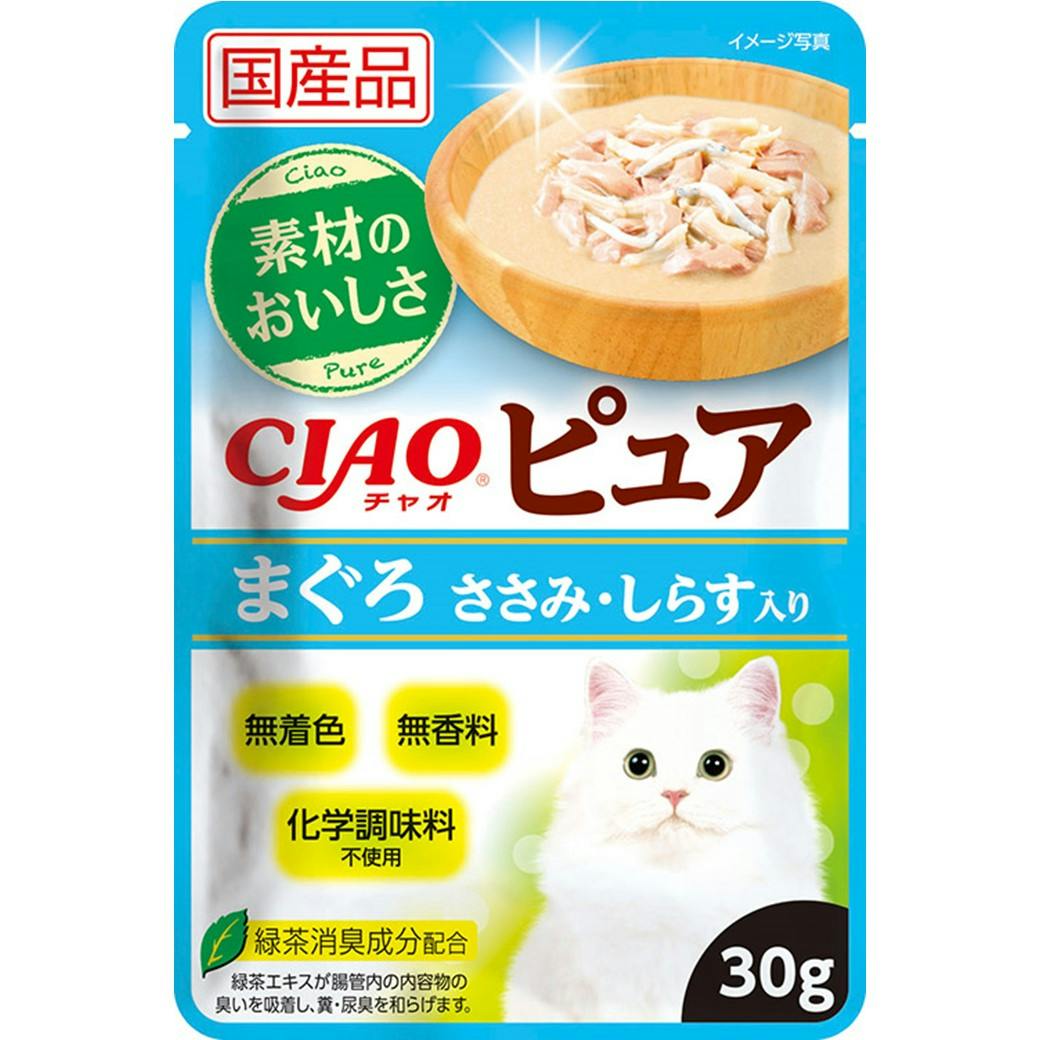 CIAO ピュアパウチ 鮪笹身しらす30g キャットフード ウェットフード 国産 3754555001 猫用ウェットフード(パウチ) CIAO ピュアパウチ 鮪笹身しらす30g キャットフード ウェットフード 国産 3754555001 猫用ウェットフード(パウチ)