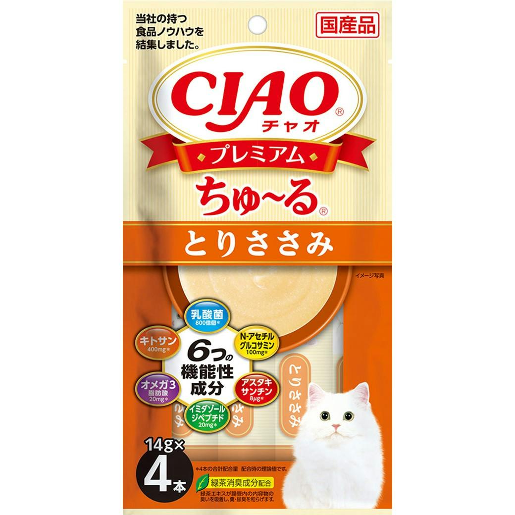 CIAO プレミアムちゅーる とりささみ14g×4P 猫用おやつ ペースト 国産 3754560001 ペースト・ウェットタイプおやつ(猫) CIAO プレミアムちゅーる とりささみ14g×4P 猫用おやつ ペースト 国産 3754560001 ペースト・ウェットタイプおやつ(猫)