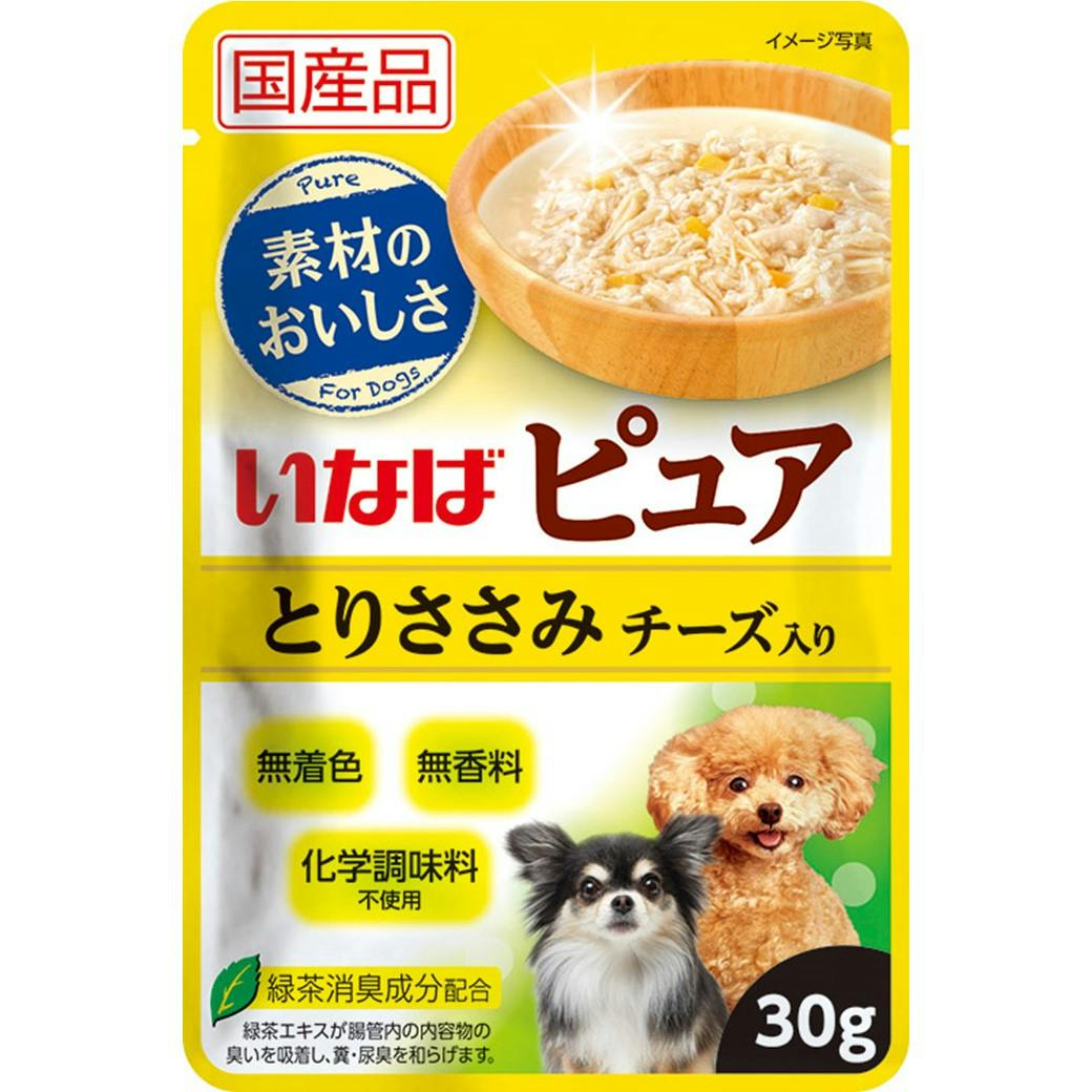 いなばピュアパウチ とりささみチーズ30g ドッグフード 水煮 抹茶消臭成分配合 3754567001 犬用ウェットフード(パウチ) いなばピュアパウチ とりささみチーズ30g ドッグフード 水煮 抹茶消臭成分配合 3754567001 犬用ウェットフード(パウチ)