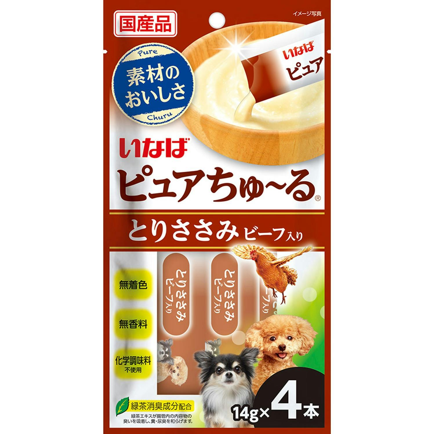 ピュアちゅーる ささみビーフ14g×4本 犬用おやつ 無着色・無香料 3754574001 ペースト・ウェットタイプおやつ ピュアちゅーる ささみビーフ14g×4本 犬用おやつ 無着色・無香料 3754574001 ペースト・ウェットタイプおやつ