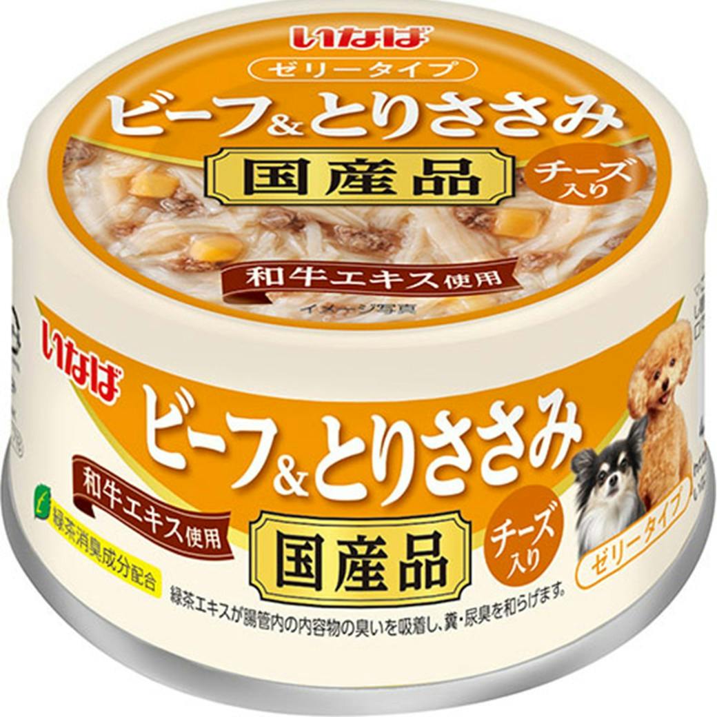 いなば ビーフ&とりささみ チーズ85g ドッグフード ゼリータイプ 抹茶消臭成分配合 3754584001 犬用ウェットフード(缶) いなば ビーフ&とりささみ チーズ85g ドッグフード ゼリータイプ 抹茶消臭成分配合 3754584001 犬用ウェットフード(缶)