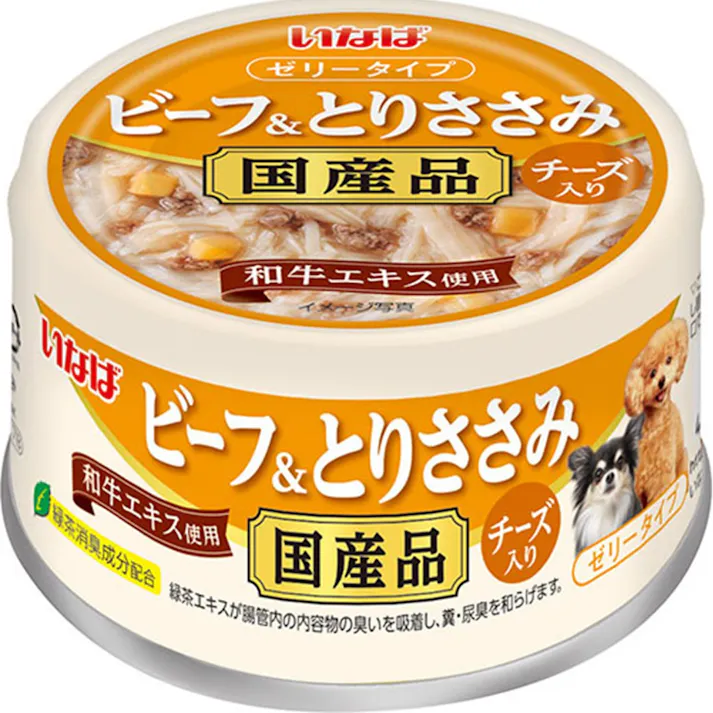 いなば ビーフ&とりささみ チーズ85g ドッグフード ゼリータイプ 抹茶消臭成分配合 3754584001【別送品】