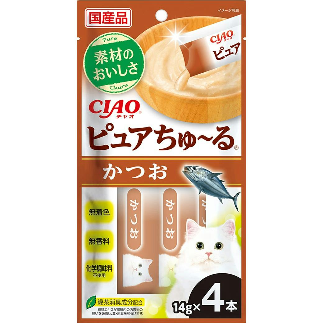 CIAO ピュアちゅーる かつお14g×4P 猫用おやつ ペースト 国産 3754592001 ペースト・ウェットタイプおやつ(猫) CIAO ピュアちゅーる かつお14g×4P 猫用おやつ ペースト 国産 3754592001 ペースト・ウェットタイプおやつ(猫)