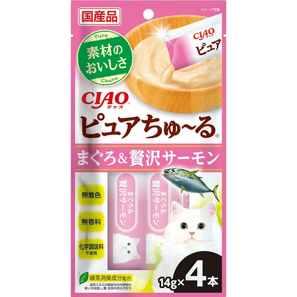 CIAO ピュアちゅーる 贅沢サーモン14g×4P 猫用おやつ ペースト 国産 3754594001 ペースト・ウェットタイプおやつ(猫) CIAO ピュアちゅーる 贅沢サーモン14g×4P 猫用おやつ ペースト 国産 3754594001 ペースト・ウェットタイプおやつ(猫)
