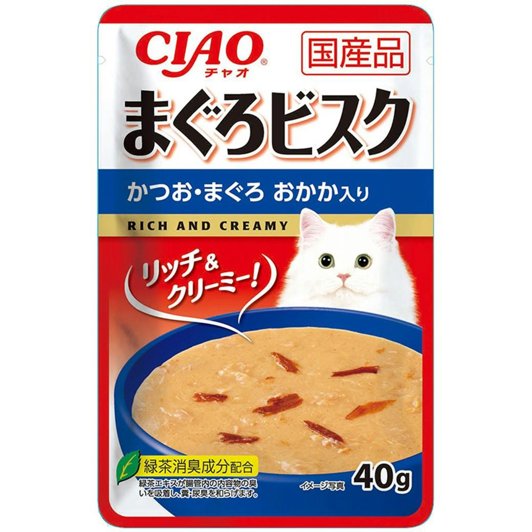 CIAO まぐろビスク 鰹・鮪おかか40g キャットフード ウェットフード