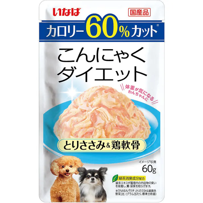 こんにゃくダイエット ささみ軟骨60g ドッグフード ゼリータイプ 抹茶消臭成分配合 3754617001【別送品】