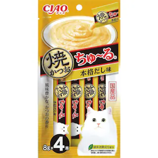 CIAO 焼かつおちゅーる 本格だし8g×4P 猫用おやつ ペースト 国産 3754625001【別送品】