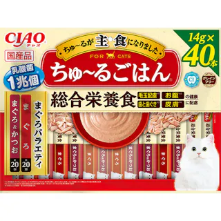 CIAO ちゅーるごはん まぐろバラエティ14g×40P 猫用おやつ 国産 総合栄養食 3754629001【別送品】