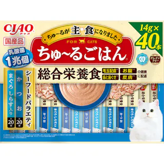 CIAO ちゅーるごはん シーフードバラエティ14g×40P 猫用おやつ 国産 総合栄養食 3754630001【別送品】