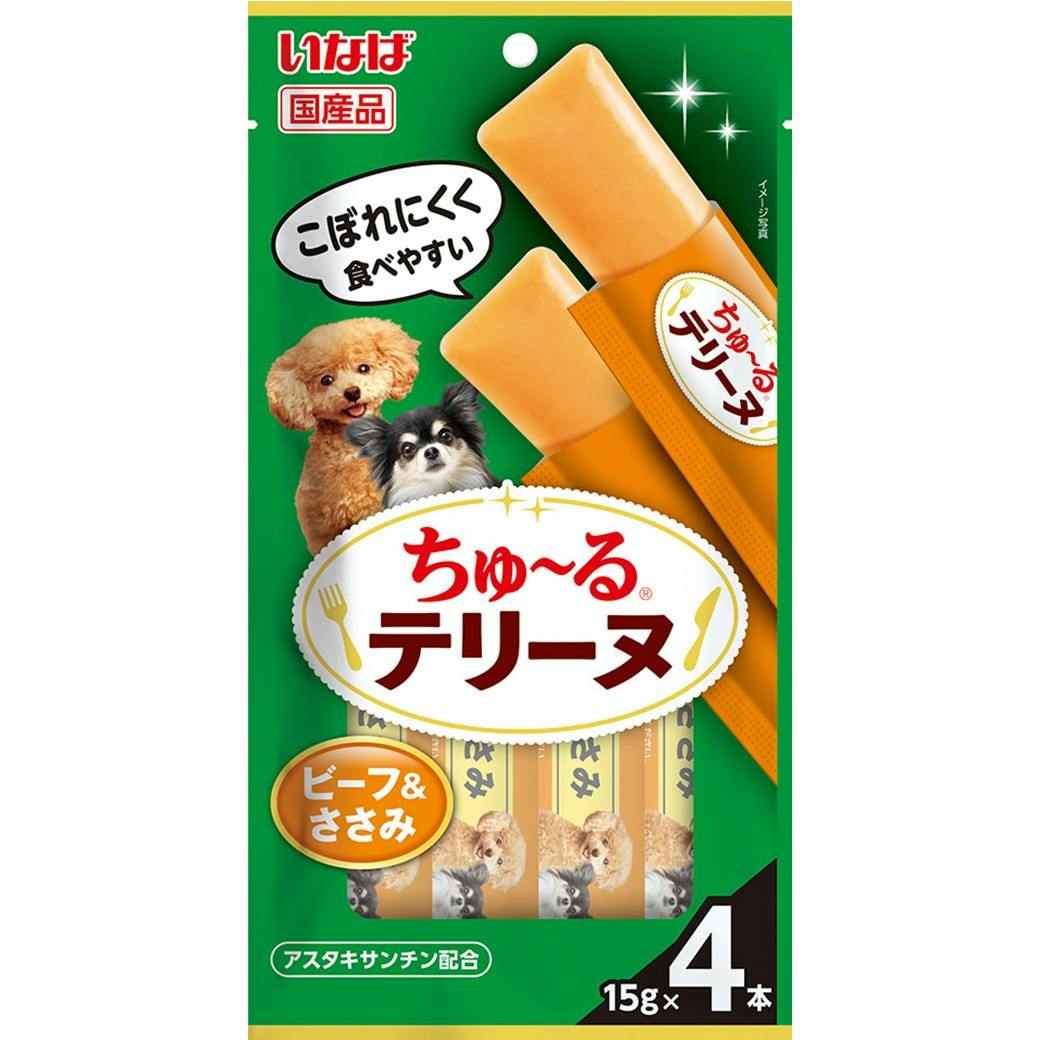 ちゅーるテリーヌ ビーフ&ささみ15g×4P 犬用おやつ 国産 3754686001 ペースト・ウェットタイプおやつ ちゅーるテリーヌ ビーフ&ささみ15g×4P 犬用おやつ 国産 3754686001 ペースト・ウェットタイプおやつ