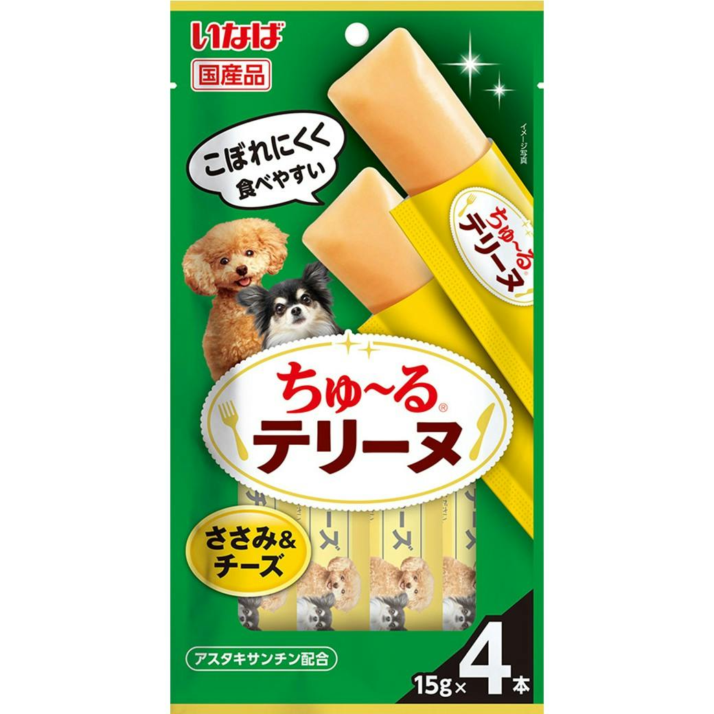 ちゅーるテリーヌ ささみ&チーズ15g×4P 犬用おやつ 国産 3754690001 ペースト・ウェットタイプおやつ