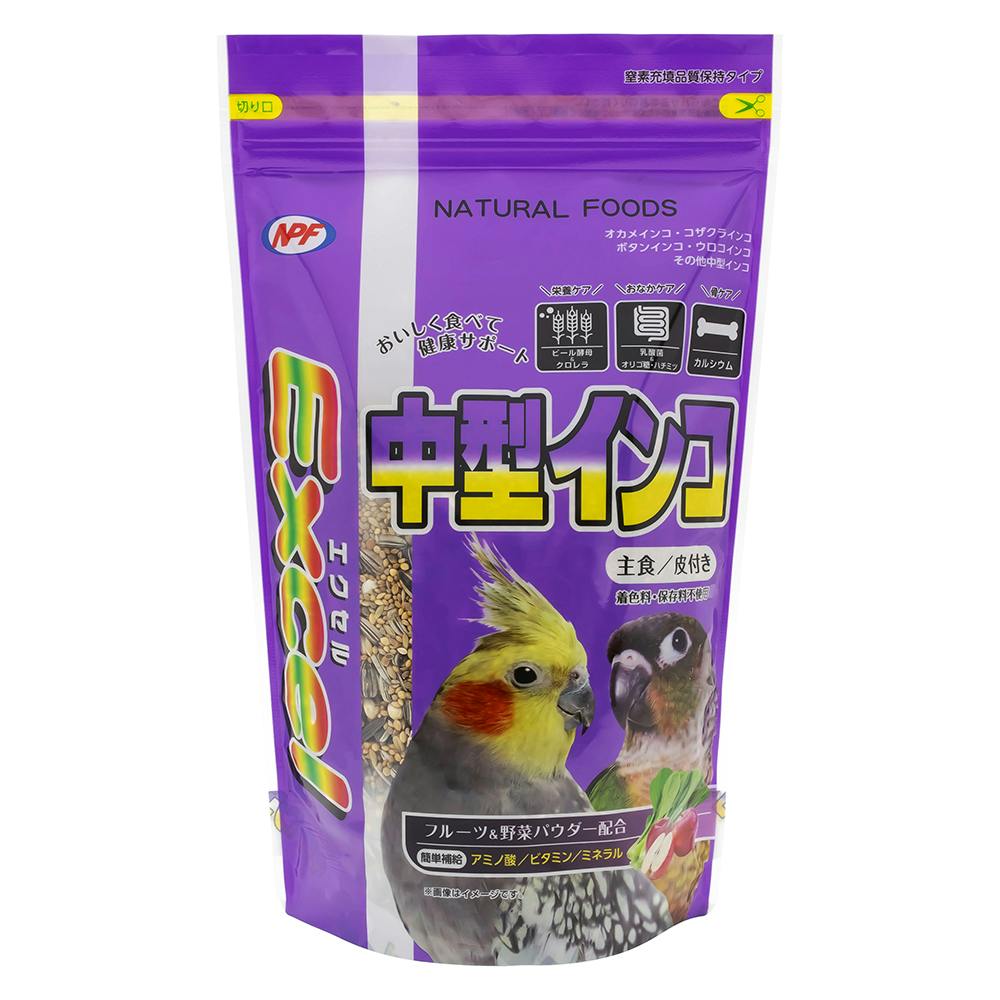 エクセル 中型インコ皮付き500g 鳥フード 主食 4101203001【別送品】