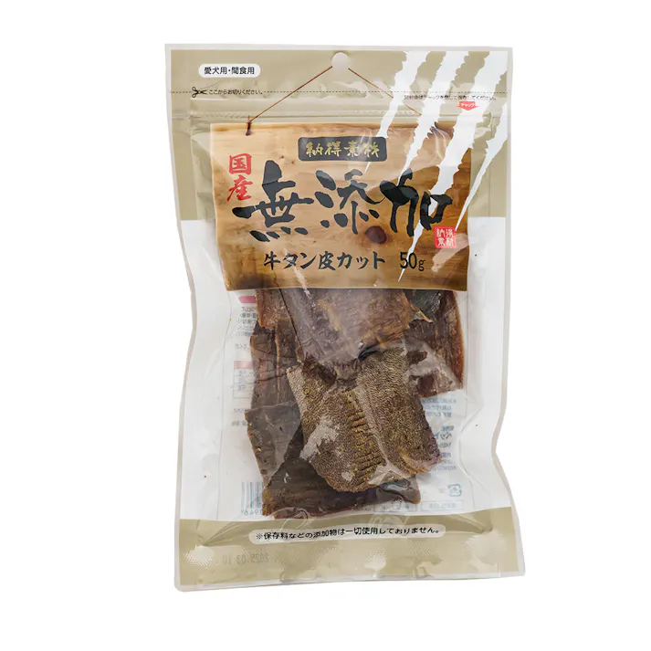 納得素材 牛タン皮カット50g 犬用おやつ 国産 8120001001【別送品】