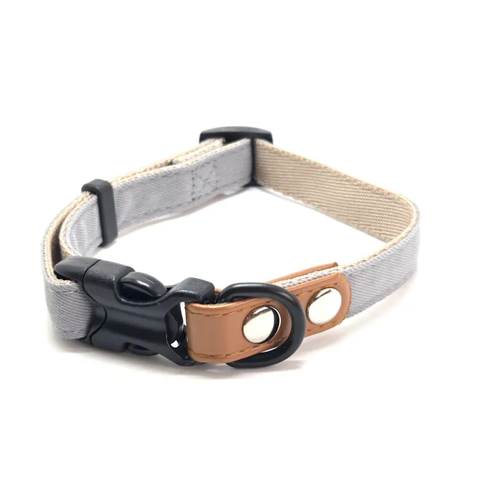 プレインワンタッチカラーグレーM 犬 用品 首輪 グレー 1712418001【別送品】