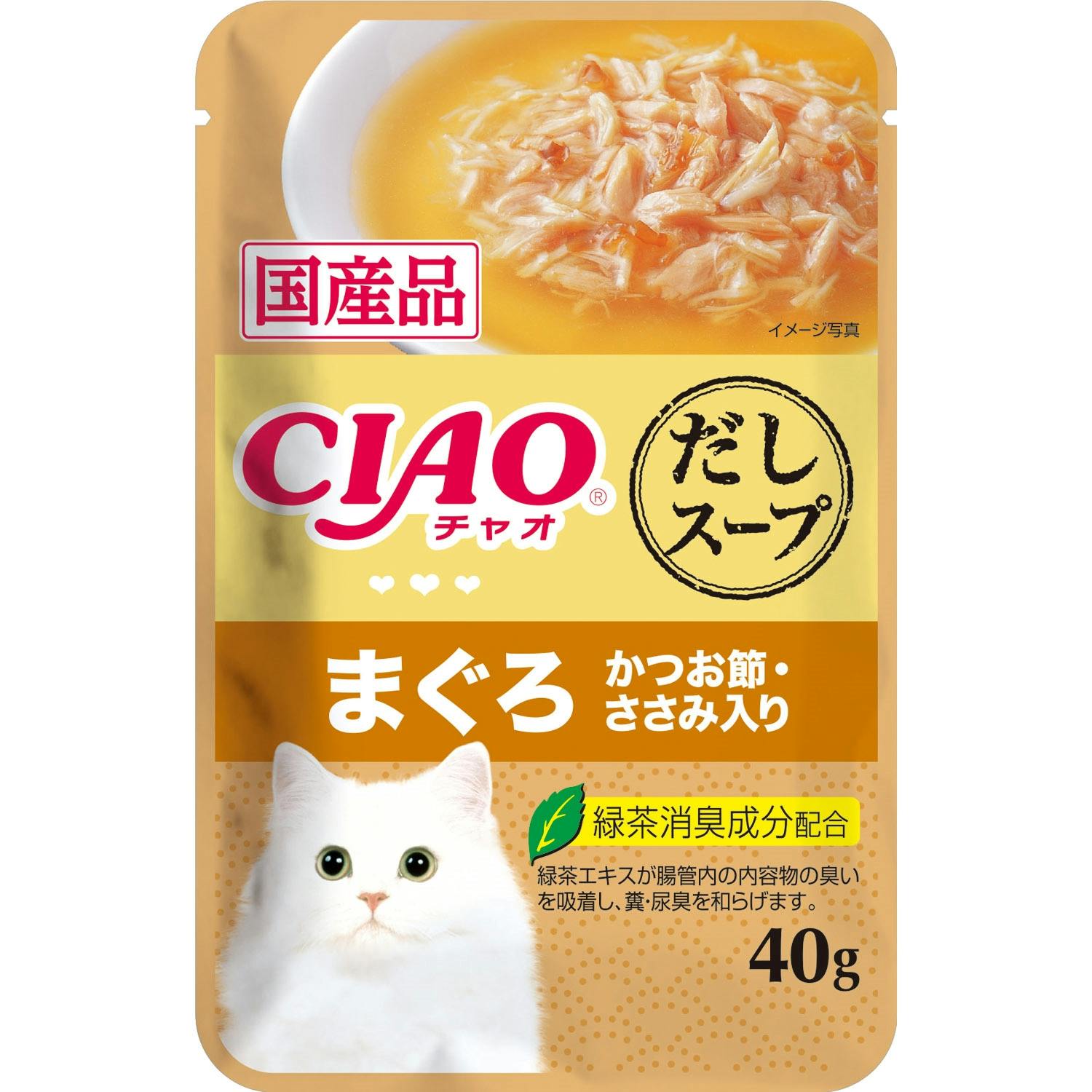 CIAO だしスープ 鮪かつお節笹身40g 猫フード ウェット 食いつき抜群 鮪かつお節笹身4 3751947001 ペースト・ウェットタイプおやつ（猫）
