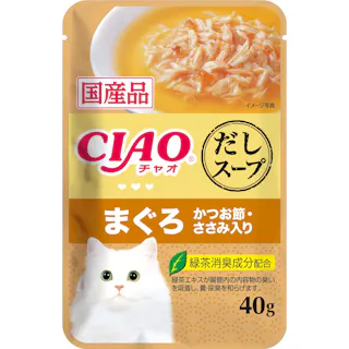 CIAO だしスープ 鮪かつお節笹身40g 猫フード ウェット 食いつき抜群 鮪かつお節笹身4 3751947001【別送品】