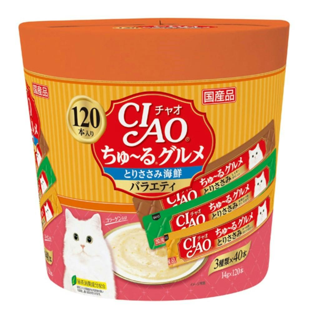 CIAO ちゅーるグルメ 笹身海鮮V14g×120P 猫スナック 人気フード ご褒美に 3752109001 ペースト・ウェットタイプおやつ(猫) CIAO ちゅーるグルメ 笹身海鮮V14g×120P 猫スナック 人気フード ご褒美に 3752109001 ペースト・ウェットタイプおやつ(猫)