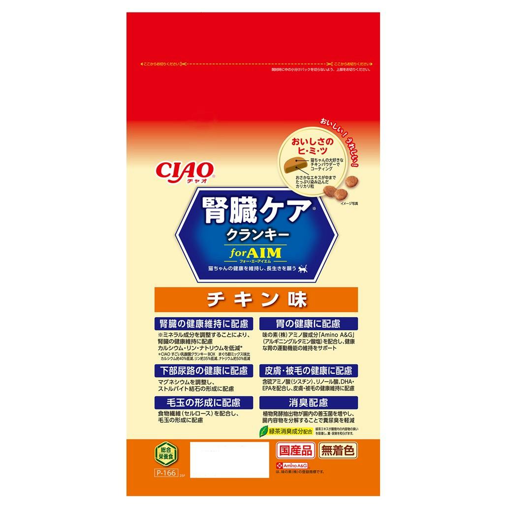 CIAO 腎臓ケア クランキーチキン140g×4袋 猫フード ドライ ペットの
