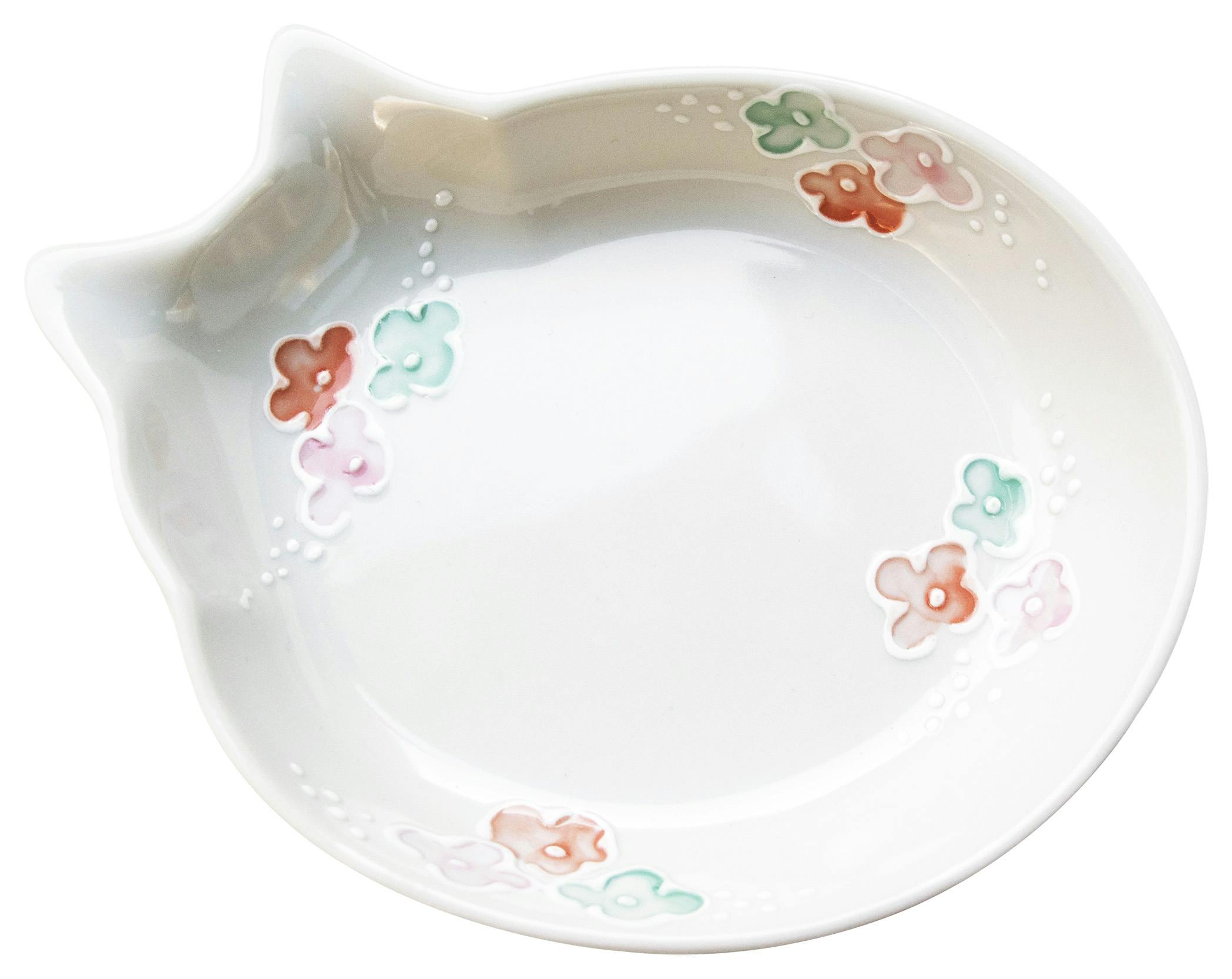 猫用食器 猫の耳 小花 猫 用品 食器 小花 3870588001【別送品】