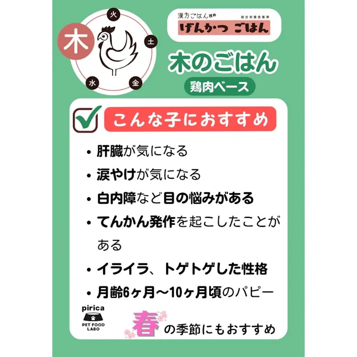 漢方ごはん改めげんかつごはん ドライタイプ 木 お試しパック 80g 食いつきサポート リラックスサポート 薬膳 9530043001【別送品】