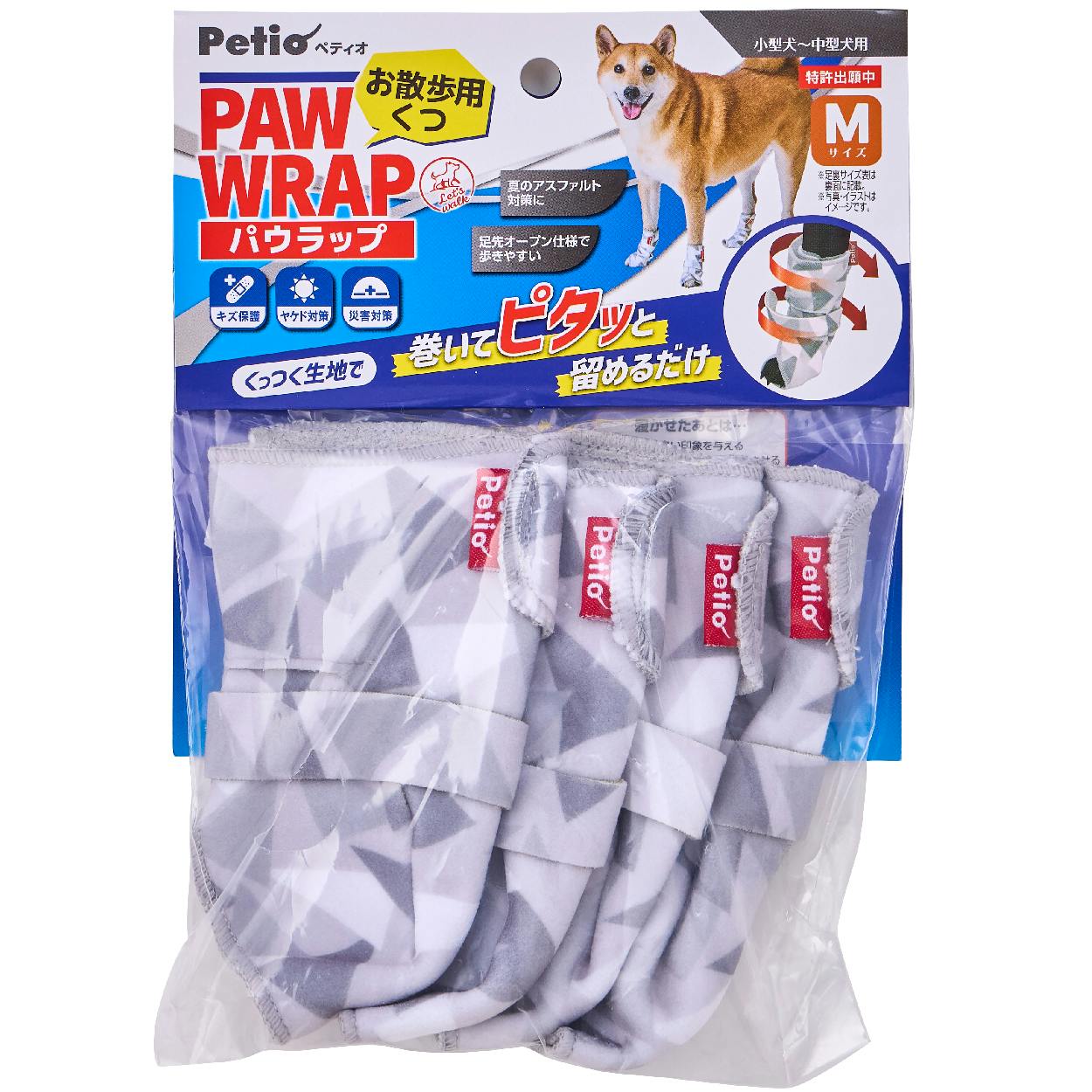 犬用くつ Lets walk お散歩用 パウラップ M お散歩用くつ 靴 肉球保護