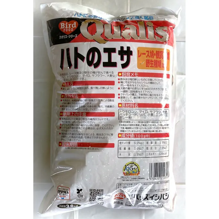【ケース販売】クオリス ハトのエサ 3.8kg(1ケース5個入) ペット用品 鳥 1540426005【別送品】