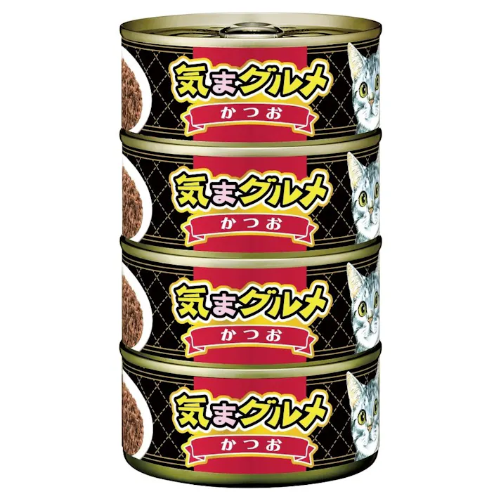 【ケース販売】気まグルメ 4P かつお 155g×4(1ケース12個入) 4571104718994 キャットフード ウェット 3001143012【別送品】