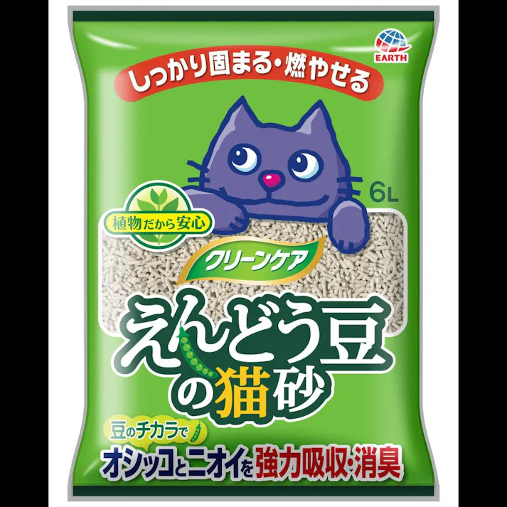 【ケース販売】クリーンケア えんどう豆の猫砂6L(1ケース5個入) 4994527898508 3140417005【別送品】