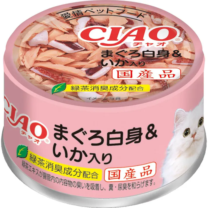 【ケース販売】CIAO まぐろ 白身 いか入り 85g(1ケース48個入) 4901133061165 猫 3750498048【別送品】
