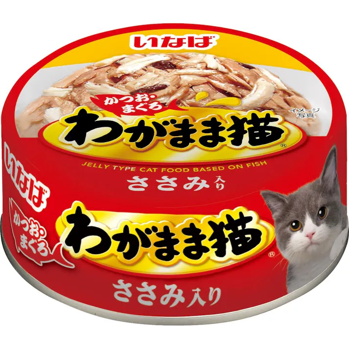 【ケース販売】わがまま猫 ささみ入 かつおまぐろ 115g(1ケース48個入) 猫 3751890048【別送品】