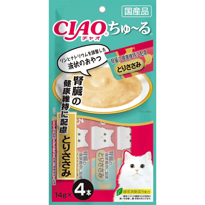 【ケース販売】CIAO ちゅーる 腎臓健康 ささみ 14g×4P(1ケース48個入) 4901133719141 猫 3752529048【別送品】