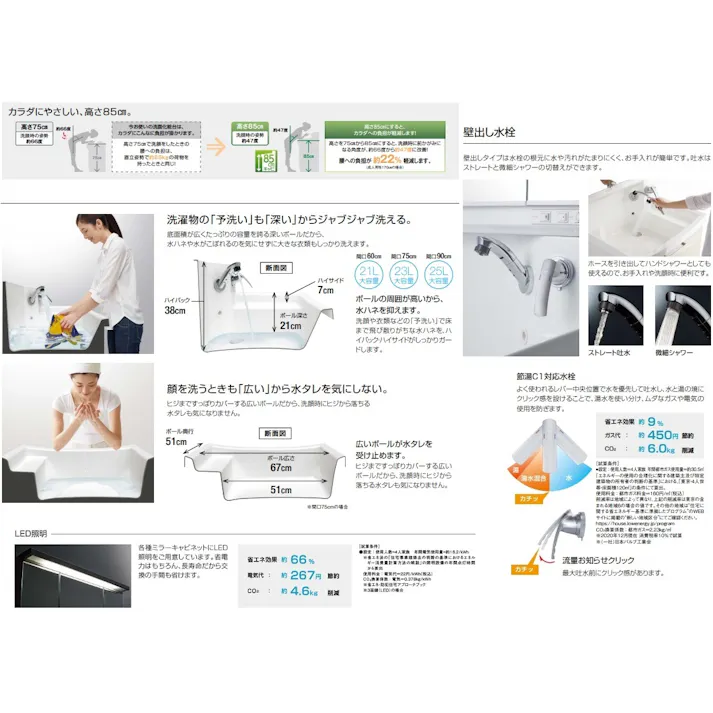 クリナップ 洗面化粧台 ファンシオ BNFL752WTCWC3LBI+M-751NFNC 1面鏡高さ80cm引出しタイプ(扉カラーバーントウォールナット+取手カラーブラック+一般地仕様)【別送品】