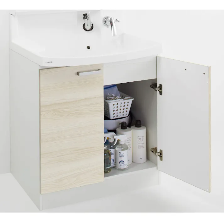 クリナップ 洗面化粧台 ファンシオ BNFH75TNTCWC3BBI+M-751NFNC 1面鏡高さ85cm開きタイプ(扉カラーブラウンチェリー+取手カラーブラック+一般地仕様)【別送品】