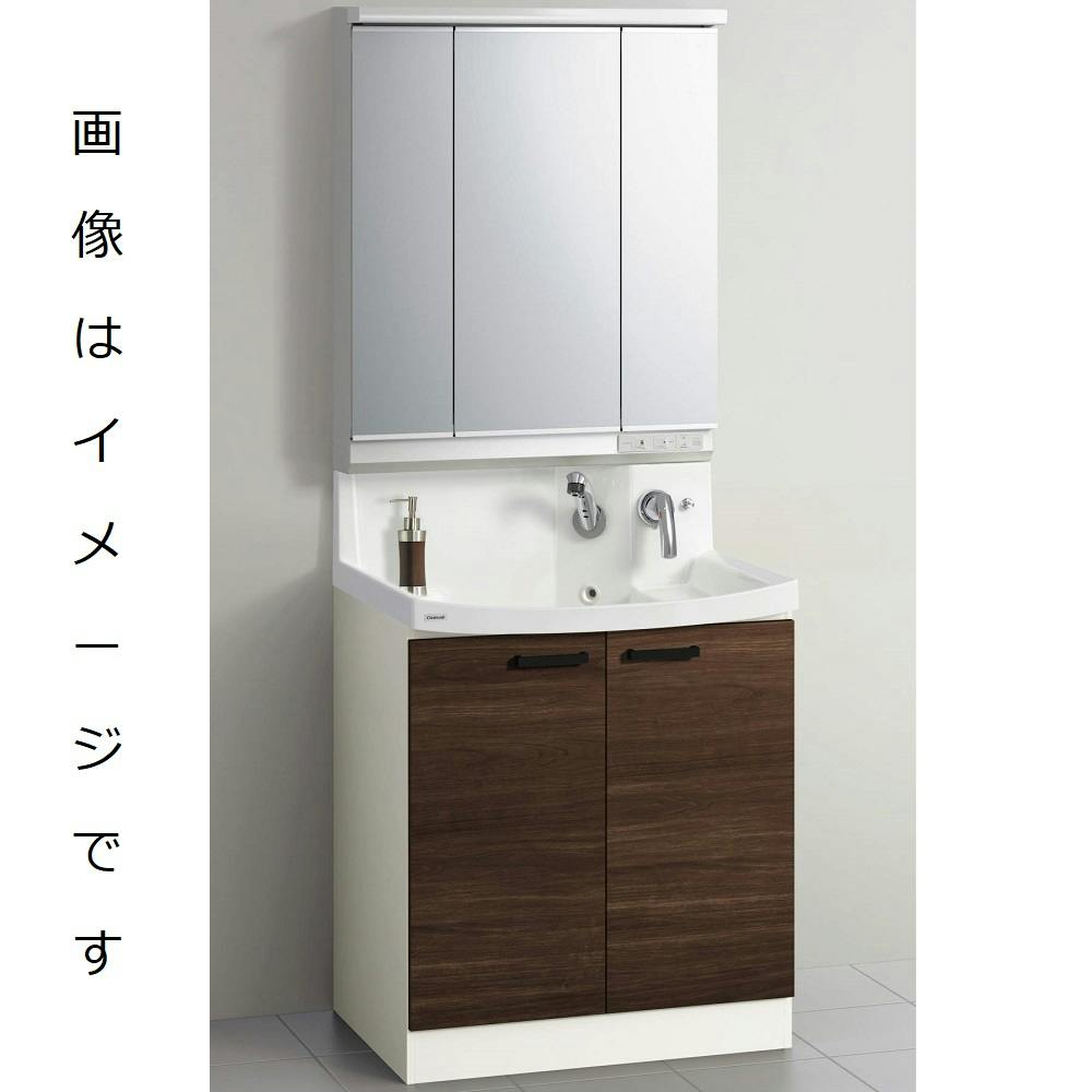 クリナップ 洗面化粧台 ファンシオ BNFL75TNTCWC3BSI+M-753NFNE 3面鏡高さ80cm開きタイプ(扉カラーブラウンチェリー＋取手カラーシルバー＋一般地仕様)【別送品】