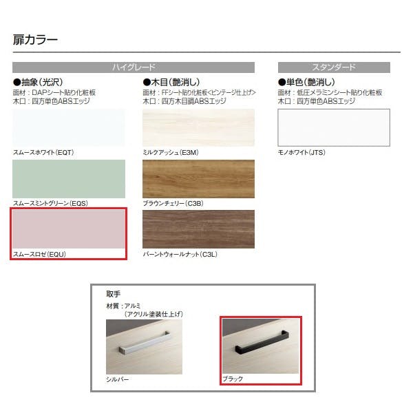 クリナップ 洗面化粧台キャビネット引出しタイプ(一般地用)スムースロゼ扉 BNFL902WTCWEQUBI - 1