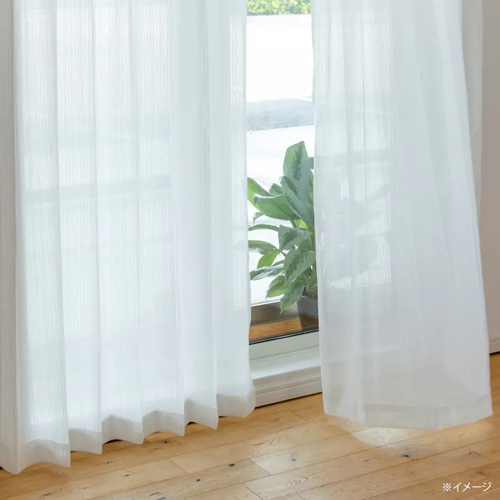 カズマ ミラーウェーブ柄レースカーテン ライナス アイボリー 100×218cm 2枚組 プライバシー対策 洗濯OK アジャスターフック付 RV36721E100218 4538565562436【別送品】