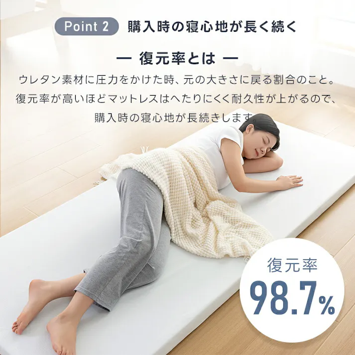 サンリビング 高反発マットレス 97×195×5cm グレー 寝具 布団 寝心地 マットレス 高反発 986115-GY【別送品】