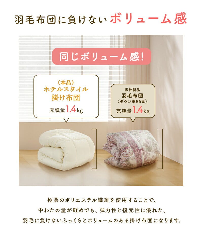 サンリビング ふんわり ホテルスタイル掛け布団 シングルサイズ