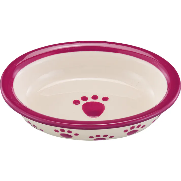 Pet rageous designs ペットパウ ベイビー プラム ペット食器 浅型 子犬子猫 食器 犬猫用 陶器製 0844534005007【別送品】