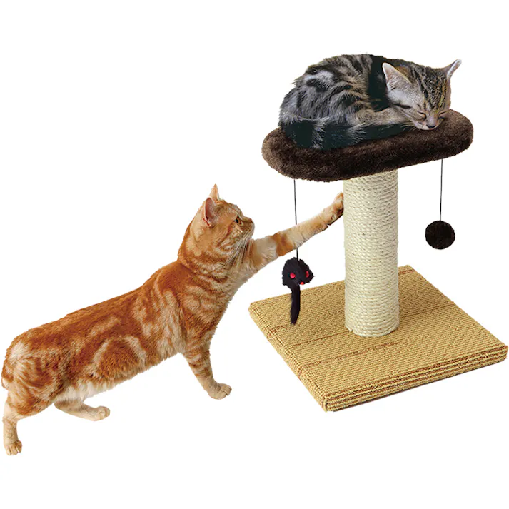 CT-276どこでもツメとぎお昼ねタワー 麻縄 カーペット おもちゃ付き 4906456548126【別送品】