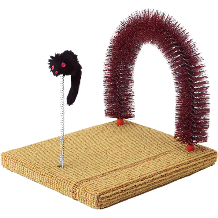 CT-277どこでもツメとぎおめかしブラシ 麻縄 カーペット おもちゃ付き 4906456548133【別送品】