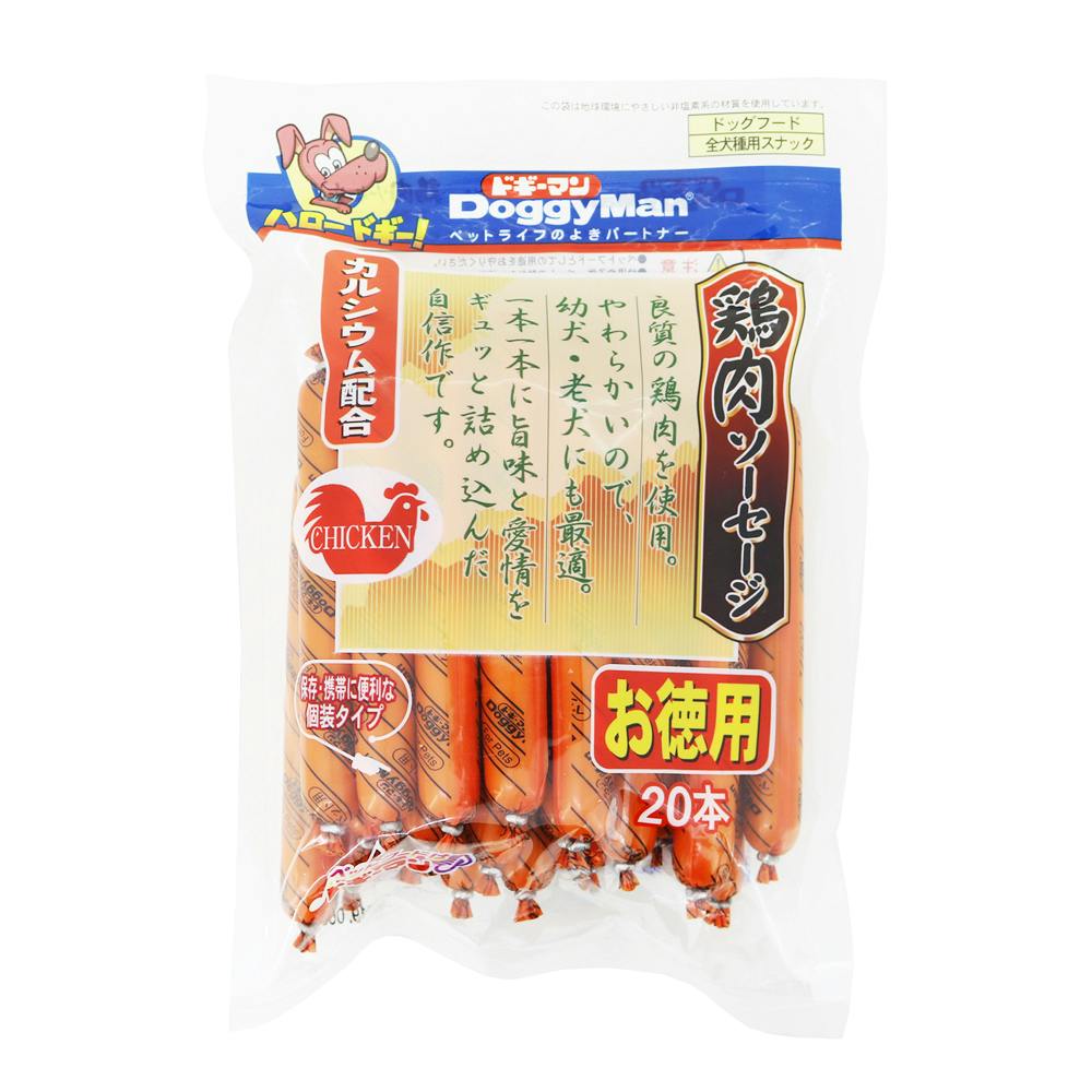 ﾄﾞｷﾞｰﾏﾝﾊﾔｼ 鶏肉ｿｰｾｰｼﾞ お徳用 20本 おやつ(犬・猫) 4976555815511 【別送品】 | ペット用品（犬） 通販 |  ホームセンターのカインズ