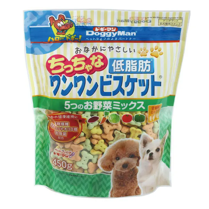 おなかにやさしいちっちゃな低脂肪ワンワンビスケット 5つのお野菜ミックス おやつ(犬・猫) ご褒美用 4976555820249【別送品】