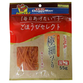 ごほうびセレクト しなやかササミほそーめん55g おやつ(犬・猫) ご褒美用 4976555824421【別送品】