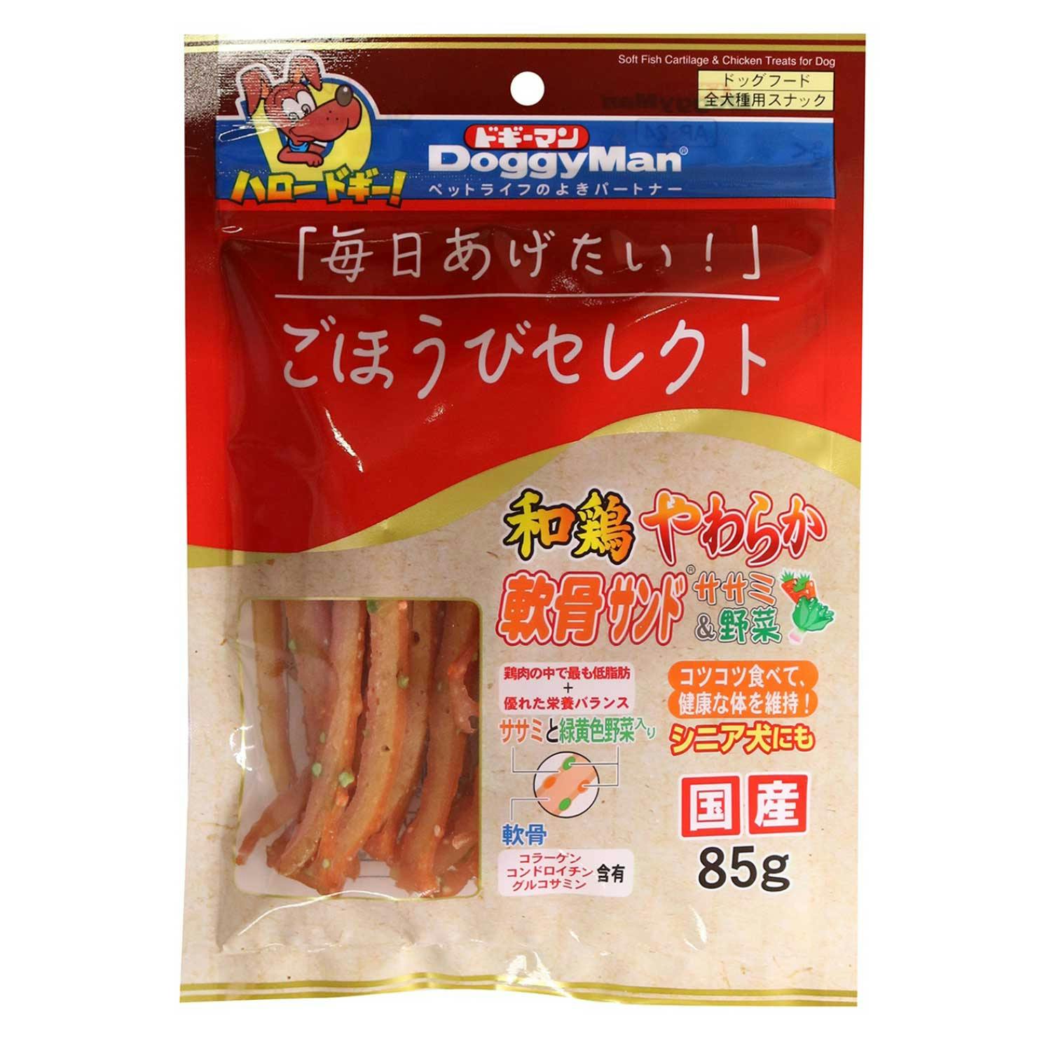 ﾄﾞｷﾞｰﾏﾝﾊﾔｼ ごほうびｾﾚｸﾄ 和鶏やわらか軟骨ｻﾝﾄﾞ ｻｻﾐ&野菜 85g おやつ(犬・猫) 4976555825763 【別送品】 |  ペット用品（犬） 通販 | ホームセンターのカインズ