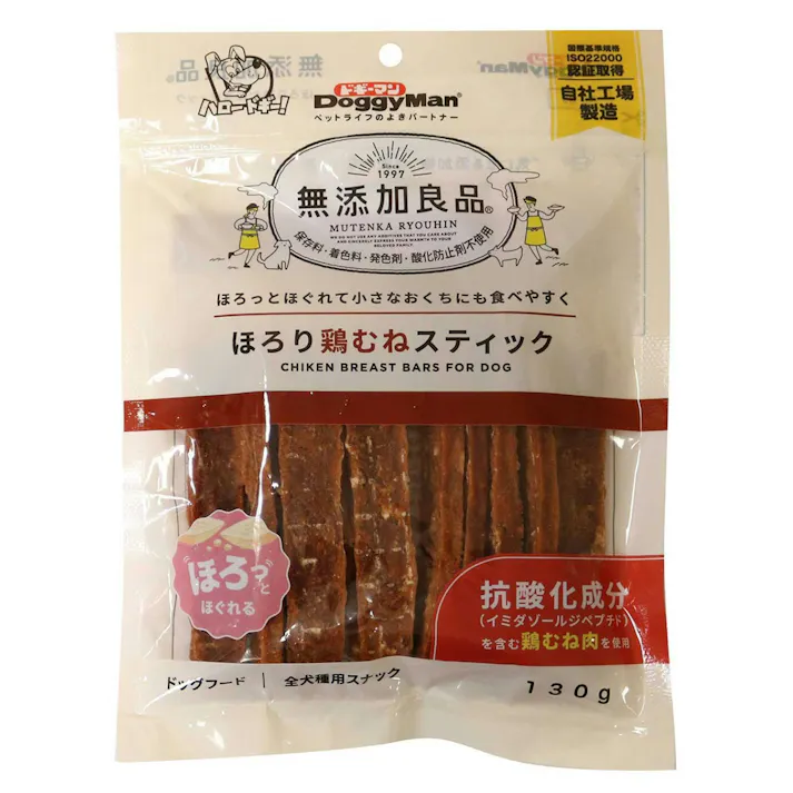 無添加良品 ほろり鶏むねスティック 130g おやつ(犬・猫) ご褒美用 4976555826333【別送品】