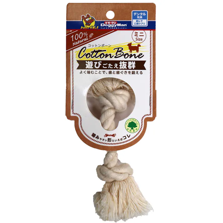 ドギーマンハヤシ コットンボーン ミニ (縦型) 犬具1クサリ・ブラシ 4976555851519 【別送品】