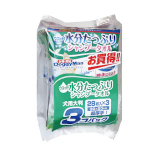 ウエットシャンプータオル 犬用 大判 28枚 3コパック お手入れ用品 保湿成分 アルコールフリー 4976555945706【別送品】