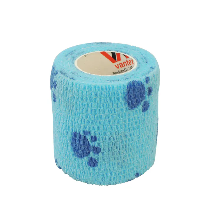 Vantex ペット用クイックテープ50mm×3m ブルー 介護用 包帯 包帯 通気性 4981915670198【別送品】