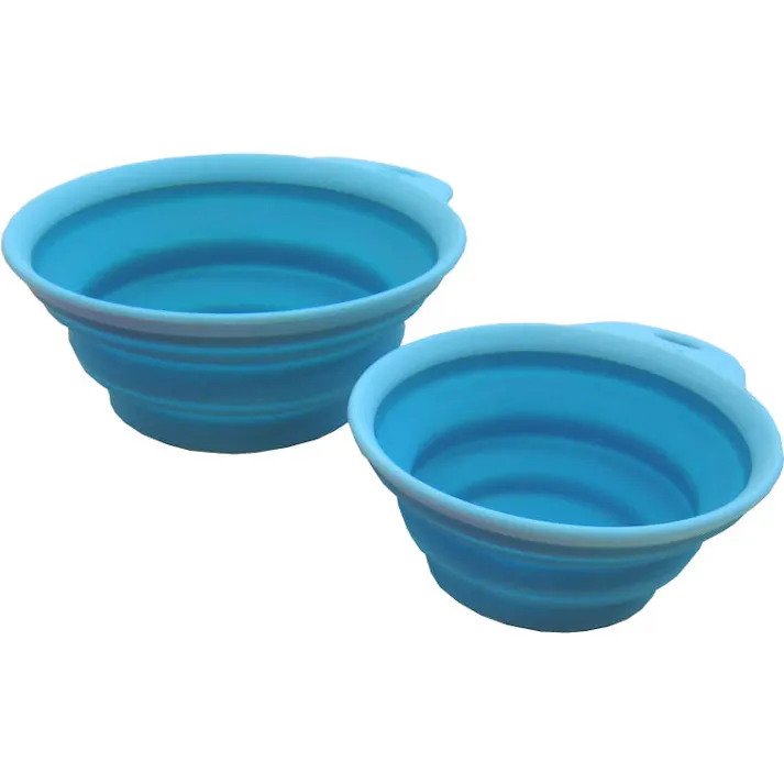 デクサス Popware ぺたんこボウル L ブルー ペット食器 給水器 折りたためる 4562312010260【別送品】
